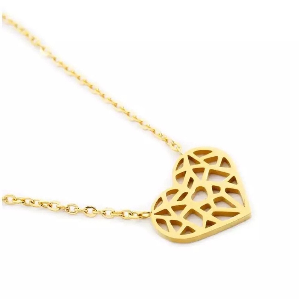 Heart Love Pendant Stainless Steel Necklace - Picture 1 of 5